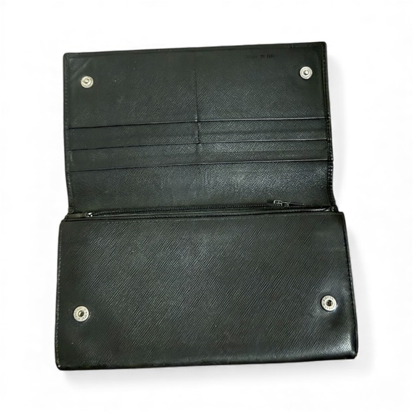 Authentic Prada Large Saffiano Leather Long Flap Large Wallet Black - Picture 4 of 13